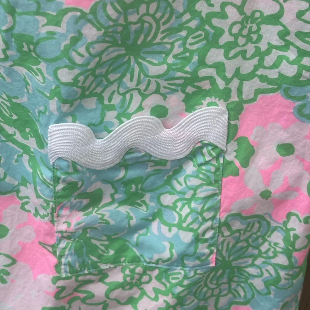 Lilly Pulitzer Romney Tropical Beach Floral Shift Romper Dress Women’s Size 12 - Picture 4 of 10